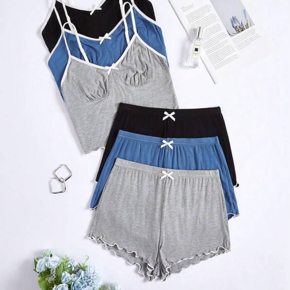 Women's Blue, Black, and Gray Sleepwear Set